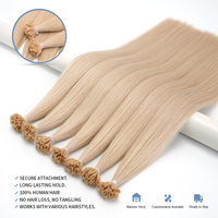 Großhandel Brasilianische Keratin-Klebeverbindungen U-Tip Haarverlängerungen Echthaar Doppelt Gezogen Remy Virgin Micro-Link Anpassbare Farbe