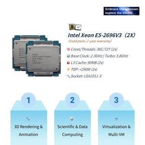PANDL yeni E-ATX X99-DD31 PC kiti aktif soğutma X99 anakart çift Intel Xeon E5 2696 V3 Combo 8X <span class=keywords><strong>DDR3</strong></span> çift CPU X99 anakart - Product Image 2