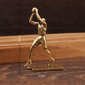 Brass Basketball Player Figurine Desktop Decoration Home Office Ornament - Product Image 4