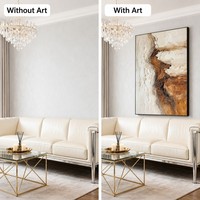 Peintures et décorations murales : Peinture à l'huile artisanale, style impasto texturé 3D vintage français, vente en gros, grande œuvre d'art pour salon