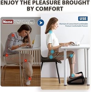 Office <strong>Work</strong> Under Desk Non-slip Footrest <strong>Stool</strong> up Down Adjustable Massage Texture and Roller Foot Ottman Rest <strong>Stool</strong> - Product Image 2
