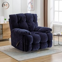 Fauteuil inclinable manuel moderne pour la détente à domicile, avec fonction rotative, revêtement en tissu rembourré de coton