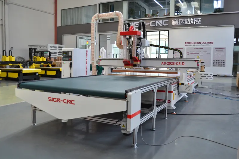 Máquina CNC ATC SIGN com plataforma de mesa de carregamento e descarga automática para corte de madeira e fabricação de móveis