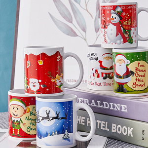 Taza de Café Navideña de Porcelana Popular Barata al por Mayor de 11 oz con Logotipo Personalizado Impreso, Apta para Lavavajillas y <span class=keywords><strong>Microondas</strong></span>, Promocional para Negocios - Product Image 2