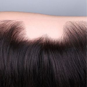 Cierre frontal de encaje HD en forma de M 13x4, frontal HD 100% cabello virgen liso sin procesar, tejido de cabello de 8-30 pulgadas, cierre atado a mano - Product Image 6