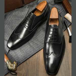 Zapatos de Vestir de Cuero para Hombre, Estilo Británico, Personalizados, de Lujo, con Punta y Correa, Casuales - Product Image 1