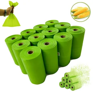 Leak Proof Customized Eco-friendly Biodegradable Cornstarch Compostable Dog Waste Doggie Poop Bags With Holder