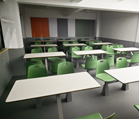 Table et chaises de salle à manger de cafétéria scolaire en bois durable de haute qualité GUANGWEI avec cadre en acier pour hôtel et hôpital