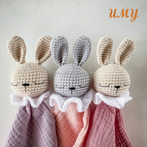 Doudou de Bébé en Mousseline Réconfortante Couverture de Sécurité Sensorielle Jouet Lovey en Crochet pour Apaiser et Calmer - Product Image 4
