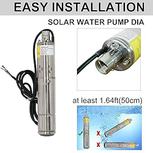 DC 48V pompa air tenaga surya 120m, kepala untuk irigasi sumur dalam dan pompa sekrup surya efisiensi tinggi - Product Image 2