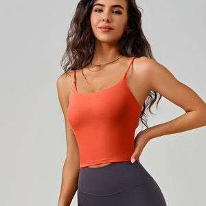 Sujetador deportivo transpirable para mujer 2025, talla XS, con tirantes finos, a prueba de golpes, copas fijas, estilo chaleco de yoga, ideal para verano. - Product Image 3