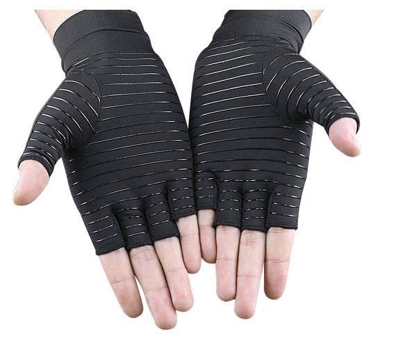 Half Finger Carpal Tunnel Gloves Arthritis Copper Compression Gloves for Women and Men