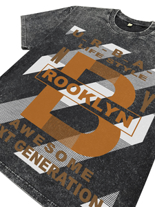 ODM OEM Custom <b>Black</b> Acid Wash Breathable Cotton Men's T-<b>Shirts</b> Oversized Letter DTG Print High Quality <b>Tees</b> for Wholesale - Product Image 5