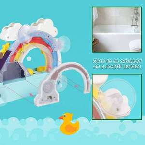 Ensemble interactif de jouets aquatiques pour bébé, jouets de bain en forme de canard arc-en-ciel, jouets de douche pour baignoire avec boîte cadeau - Product Image 2