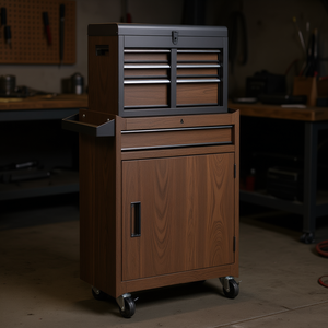 Carrito de Almacenamiento de Herramientas Industrial de Metal y Madera con 6 Cajones, Gabinete con Cerradura, Capacidad de 250 Kg, Personalizable OEM, 1200x900x400 - Product Image 2