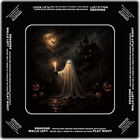 Tapis de jeu portable en caoutchouc antidérapant pour Mahjong, motif Château de Citrouille Fantôme d'Halloween, idéal pour les fêtes et la maison