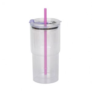Nouveauté : Gobelet isotherme double paroi en plastique dégradé givré de 40 oz avec poignée pour smoothies et milkshakes - Product Image 3