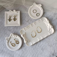 Plateau décoratif en résine écologique de style nordique avec nœuds pour l'affichage de bijoux et de bibelots, plateau de rangement pour salle de bain et salon