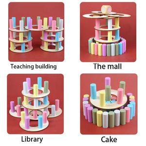 Tour de <span class=keywords><strong>Pizza</strong></span> en bois empilée pour enfants, jouet éducatif Montessori, de société Interactive, grand équilibre, Parent-enfant, apprentissage précoce - Product Image 3