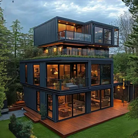 Maison Modulaire de Luxe en Conteneur, Préfabriquée à 2 Étages, 2-3 Chambres, Détachable, 20-40 Pieds, Villa, Cabane, Hôtel, A-Frame