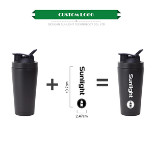 Botol air GYM dinding ganda gelas pengocok baja tahan karat dalam stok kustom botol pengocok vakum terisolasi pabrik grosir jumlah besar - Product Image 3