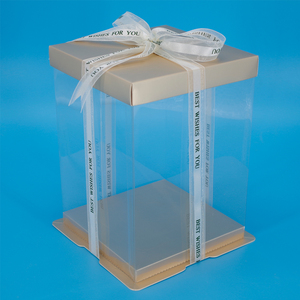 Altın kapaklı ve taban plastik şeffaf ambalaj ekmek kutusu için doğum günü düğün pastası emballage de gateaux - Product Image 1