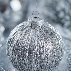 Boules <span class=keywords><strong>de</strong></span> Noël en verre argenté texturé <span class=keywords><strong>de</strong></span> luxe, ornements en feuille métallisée effet cristal <span class=keywords><strong>de</strong></span> glace, sphères suspendues pour sapin <span class=keywords><strong>de</strong></span> Noël avec <span class=keywords><strong>couronne</strong></span> - Product Image 5