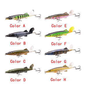 130mm 16g Popper hélice Topwater leurre <span class=keywords><strong>de</strong></span> pêche appât artificiel dur Crocodile Wobblers queue rotative matériel <span class=keywords><strong>de</strong></span> pêche - Product Image 3