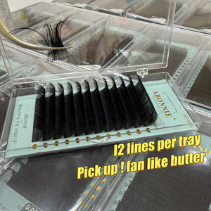 Extensiones de pestañas de Abonnie, venta al por mayor, <span class=keywords><strong>negro</strong></span> mate, volumen <span class=keywords><strong>ruso</strong></span>, pestañas de Cachemira, bandejas de pestañas extra negras, extensiones de pestañas de Cachemira - Product Image 1