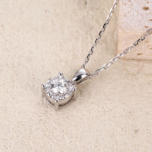 Colgantes con forma de diamante Natural Real macizo de oro de 18 quilates rodio certificado GIA cristiano de alta calidad para regalo de San Valentín para - Product Image 6