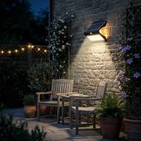 Lampe murale solaire LED OEM au design papillon unique, éclairage double avant-arrière, détecteur de mouvement PIR pour la décoration de jardin, clôture et bâtiment