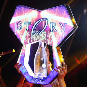 Hộp đêm Vip phát sáng chai trình bày với LED vòng ánh sáng <span class=keywords><strong>Acrylic</strong></span> Champagne hiển thị đứng cho bar phòng chờ bên chai dịch vụ - Product Image 4