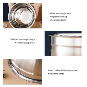 Hàn Quốc đánh bóng thép không gỉ thân thiện với môi Silicone dưới trứng-đập dày không trượt rộng lưỡi trộn bát để nướng - Product Image 6