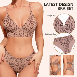 Phù hợp với sâu V nữ quần lót áo ngực tam giác <span class=keywords><strong>Bralette</strong></span> Top liền mạch của phụ nữ đồ lót biểu tượng tùy chỉnh báo in đẩy lên Bộ áo ngực - Product Image 3