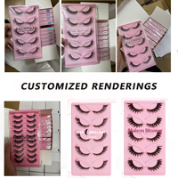 10 Paires de Faux Cils Œil de Chat en Vison Synthétique, Cils Naturels 6D, Extensions de Cils Plein Bande