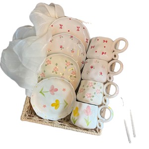 <span class=keywords><strong>Set</strong></span> Tazza e Piattino in Porcellana, Piatto Moderno per Tè Pomeridiano e Dessert, Tazza Multiuso per Colazione e Piatto da Dessert - Product Image 5