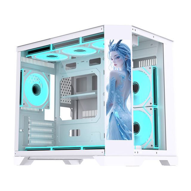 Gaming PC Case EATX ATX Mid Tower PC Case Tempered Glass RGB Computer Case for Desktop Gaming PC