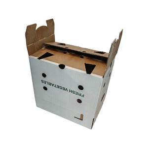 Bán buôn Trắng sóng bushel hộp cho rau tươi Wax-Coated vận chuyển hộp với UV Matt cán và dập nổi - Product Image 3