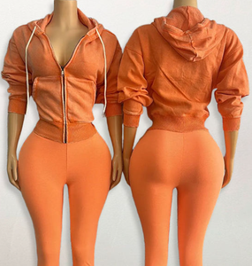 Conjunto Deportivo de Dos Piezas Personalizado para Mujer, Sudadera con Cierre de Cremallera y Pantalones Deportivos para Otoño - Product Image 4