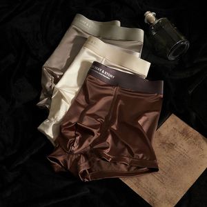 Ropa Interior Masculina de Seda de Hielo de Alta Gama, Pantalones Cortos de Satén de Lujo, Transpirables, de Pierna Recta, para Verano - Product Image 2