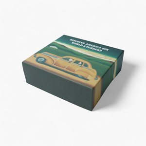 Caja de Regalo Rígida Ilustrada de Primera Calidad, Empaque con Impresión de Auto Clásico y Paisaje para Coleccionables Musicales - Product Image 3