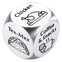 Dés de décision alimentaire en métal personnalisés avec logo pour couple, petit ami, petite amie, mari, femme - Vente en gros