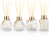 Ensemble diffuseur de parfum avec décoration dorée en métal, flacons vides de 3,5-4,2 oz et 20 bâtonnets diffuseurs, design unique pour la maison et le bureau