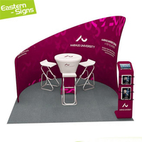 Stand d'exposition portable en aluminium et tissu incurvé de 10 pieds pour la publicité, les salons professionnels et la promotion