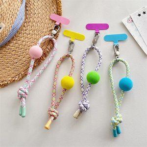 Correa de muñeca antipérdida con cordón corto con nudo de bola, cuerda de mano universal para teléfono y cámara, colgante para bolso, cadena duradera - Product Image 1
