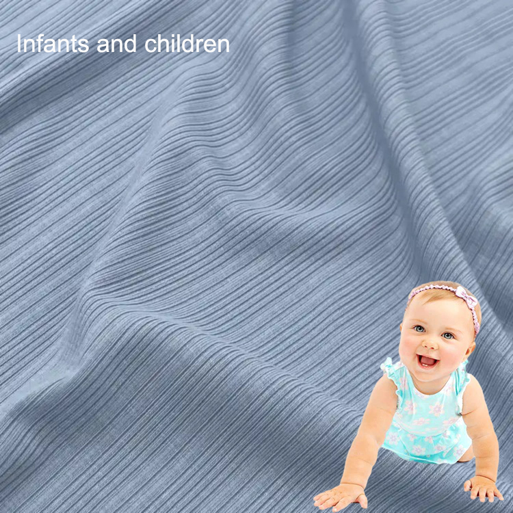 60S+30D Eco-Friendly Bamboo Fiber Knitted Fabric Irregular Ribbed Arbitraily Clipping for Girls' Boys' Activewear Home Textiles