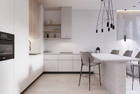 Rénovation d'appartement minimaliste, conception d'intérieur, plan d'étage 2D, service de rendu 3D d'intérieur