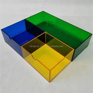 plastic packing gift box perspex shining cases custom color acrylic box without lid