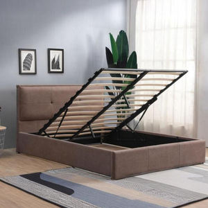 เตียงนอนหุ้มผ้าหรูหราขนาดควีนไซส์ พร้อมหัวเตียงบุผ้าอย่างดี ขายดี - Product Image 1