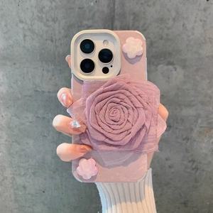 Dễ Thương Khoai Môn Màu Tím Mịn Hoa Long Lanh Ba Chiều Cho Iphone 16 Pro Max Trường Hợp Điện Thoại Grip <span class=keywords><strong>Apple</strong></span> 15 Cô Gái Mới Mô Hình 13 Bìa - Product Image 4